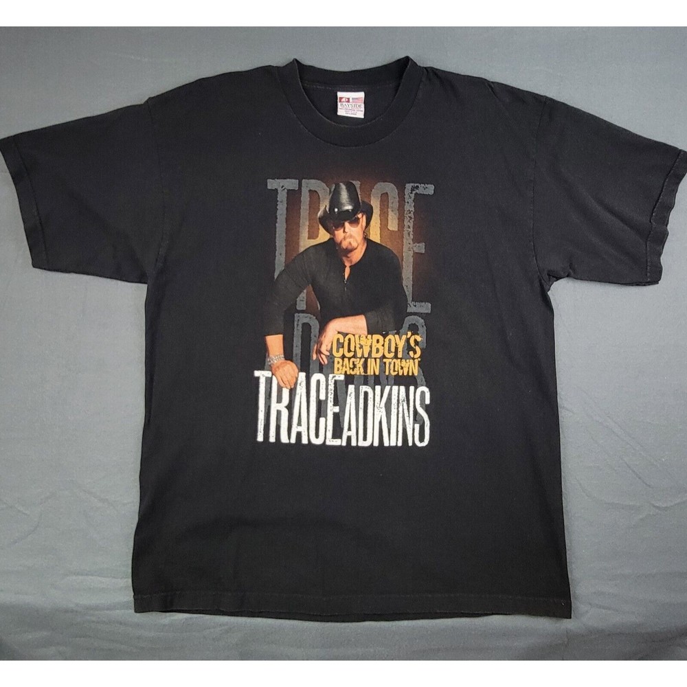 Trace Adkins Men's Cowboy's Back in Town Concert T-Shirt 2XL Black 36 City Tour